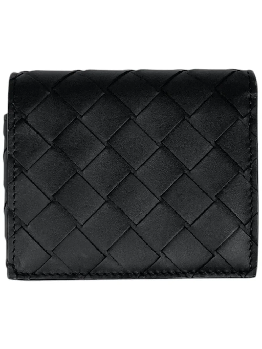 Bottega Veneta Bifold Wallet Intrecciato Leather Black